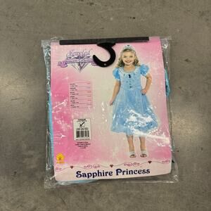 Halloween Sapphire Princess Youth Fairy Girls Costume Blue Dress Tiara SZ 2-4